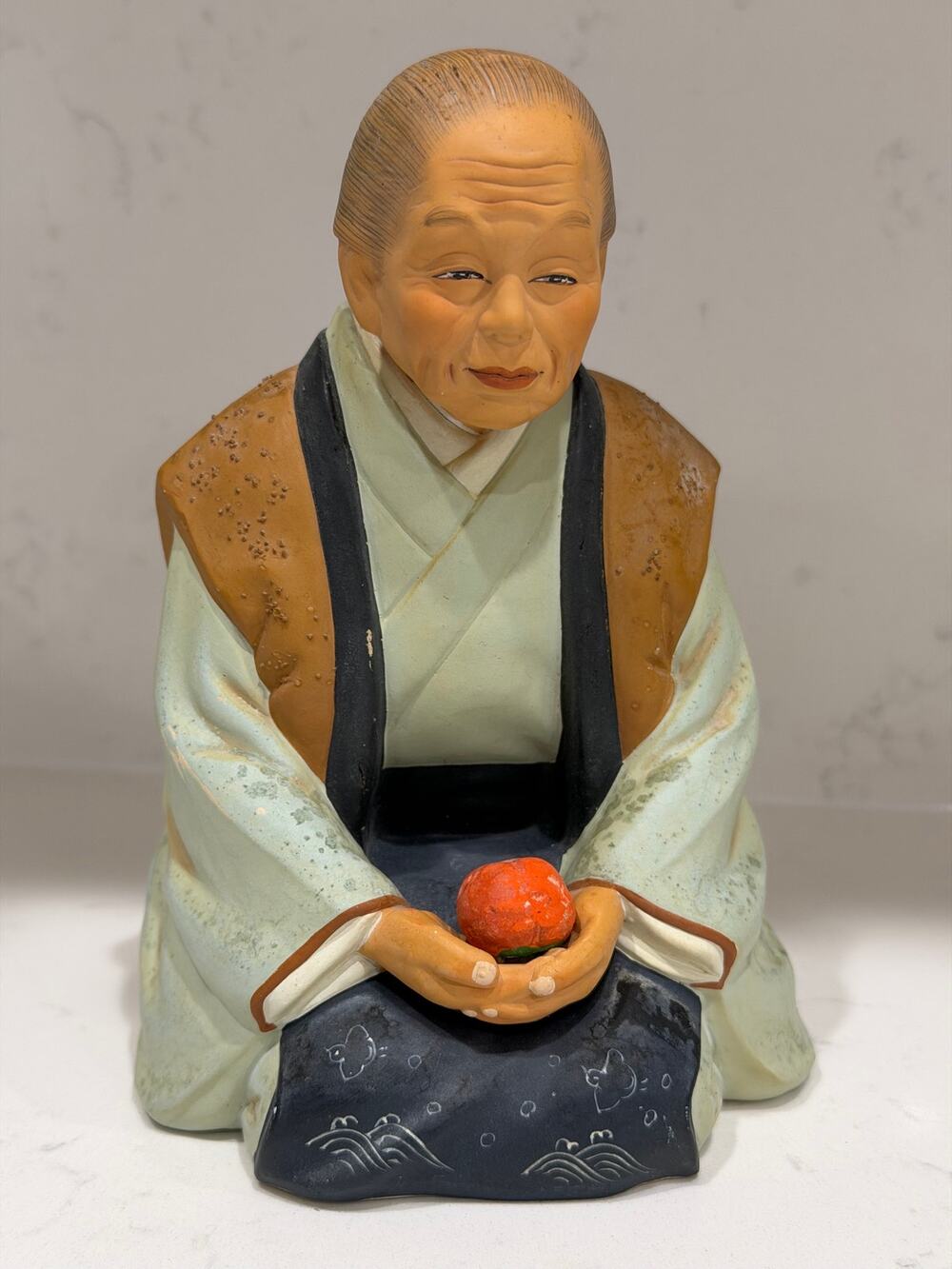 Vintage Japanese Hakata Urasaki Clay Doll Figurine Woman Approx 7” Tall